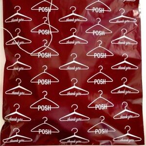 Posh Burgundy and White Thank You Polly 10x13 Bags—set of 20